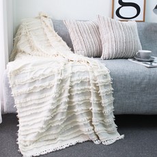 Maison Textile荷葉邊流蘇毯子毛毯