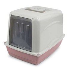 지올플라스트 비키 하우스 후드형 고양이 화장실, 레드, 1개