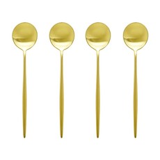 Avella 霧面茶匙, 4個, 金色