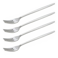 Abella霧面茶叉, 銀, 4個