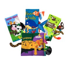 Geurinkijeu 五感開發沙沙響尾巴英語布書 4種組