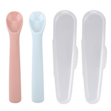 데일리라이크 봉봉 이유식 스푼 2단계 2p+ 이유식케이스 2p, 스트로베리 + 스카이블루, 1개