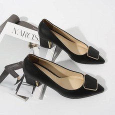 JACK&JILL 方頭金色鞋跟高跟鞋 5.5cm JA0115