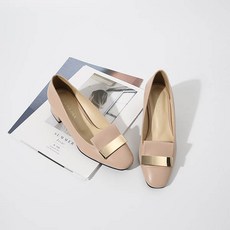 JACK&JILL 金色方頭跟鞋 5cm JA0111