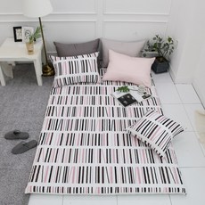 法蘭絨絎縫床墊套 旋律風, 粉色的