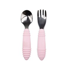 BUMKiNS 孩童湯匙+叉子組, 粉色, 1組