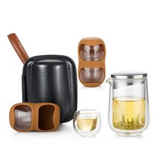 사마글라스 휴대용 티포트 세트 4인 L005X, 1세트, 몸체 + 찻잔 4p + 실리콘케이스 + 가방 + 정품박스