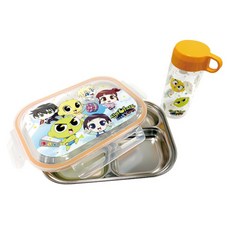 르번 국산 신비아파트 스텐식판 번들세트, 혼합색상, 식판 + 파우치 + 보틀, 1개