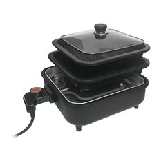 Shinil 信一 方形多雙鍋體+烤架+火鍋+玻璃蓋, SGP-290UB