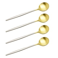 국산 아벨라 무광 투톤 티스푼, 혼합색상, 4개