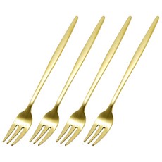 韓國製 Avella 霧面點心叉, 金色, 4個