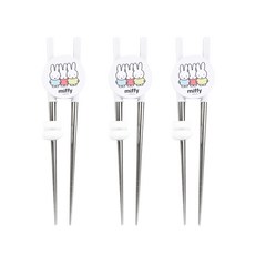 米飛兔不鏽鋼學習筷, 混色, 3雙