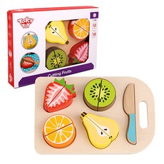 TOOKY TOY 拓客 原木水果切切樂積木 6件組 TL142, 混合色