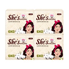 Shees 棉罩長護墊, 4包, 66件, 加長型