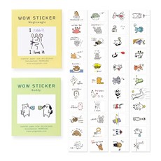walgadaks WOW STICKER貼紙2件組, Buddy+Waglewagle, 1組