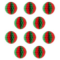 PARTY 09 蜂巢吊飾 10入, 紅綠色