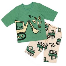 Maykids 男童Dig Dig七分提花家居服