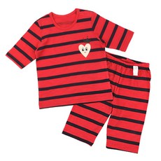 Maykids 女童愛心印花7分袖家居服套裝