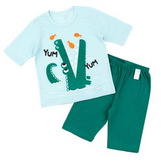 Maykids 男童款鱷魚7分袖家居服套裝