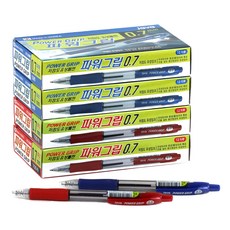 JAVAPEN Power Grip 原子筆 0.7mm 藍色 24入 + 紅色 24入 套組, 混合色, 1套