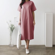 BORIMOM 短袖側開衩孕婦連身裙 y893