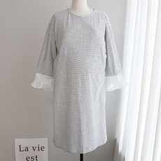 iyaan 孕婦條紋哺乳連身裙