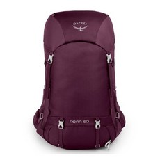 오스프리 여성용 렌 50L 배낭 + 레인커버, 퍼플