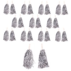 LivingDA 金屬彩球加油流蘇, 銀色, 24個