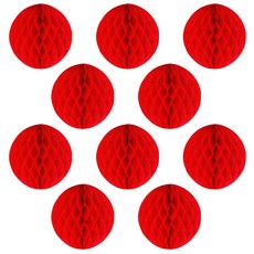 리빙다 허니콤모빌 장식 10p, 레드