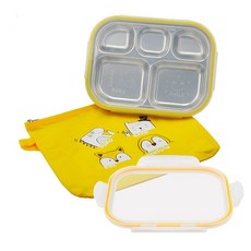 印花不鏽鋼餐盤組+素色餐盤蓋, Oh My, 餐盤+餐盤蓋+收納袋