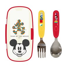 LILFANT 米奇湯匙+叉子+餐具盒組 MK5950, 混色, 1組, 湯匙+叉子+收納盒