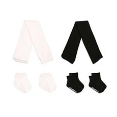 HI BABY CLUB 孩童素色羅紋褲襪 2入+短襪 2雙