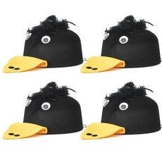 PARTYSHOW 派對不織布動物帽 烏鴉, 混合顏色, 4個
