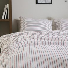 CASA VERDE 雙色條紋被套, 白色的