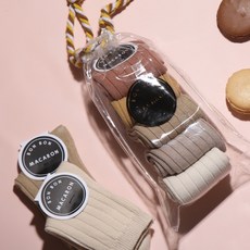 BON BON macaron 兒童素色襪子5件組