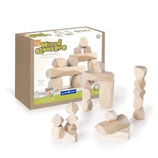 Guidecraft 自然生態塊 3 木製岩石塊 20p, 單色