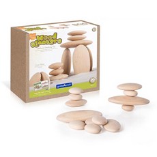 Guidecraft 自然生態塊 2 木製鵝卵石塊 20p, 單色