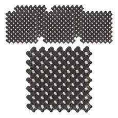 迷你防滑浴室地墊 可拼接 20 x 20 cm, 黑色, 6個