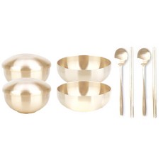 Hongbang Yugi Hodam Bangjja Yugi Yedan 情侶宴會禮物套組 2 號 10p, 單色, 空氣 2p + 蓋子 2p + 碗 2p + 勺子 2p + 禮品盒