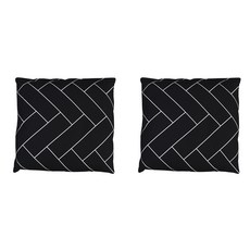 法蘭絨磚塊坐墊套 2入 + 坐墊芯 2入