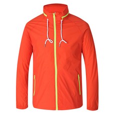 워크맨 현장용 배색 바람 막이 작업복 WK-183, 오렌지, 1개