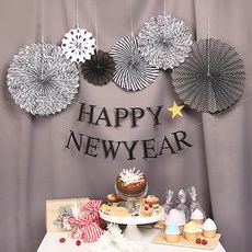 PARTYHAE 新年快樂簡約派對裝飾套組, 混合顏色, 1套