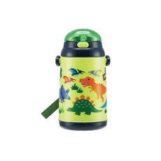 Skater 立體不鏽鋼保溫水壺, 綠色恐龍, 400ml