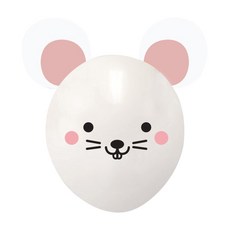 WOW PARTY KOREA 可愛老鼠氣球, 10個, 白色