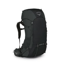 오스프리 남성용 룩 50L 배낭 + 레인커버, 블랙