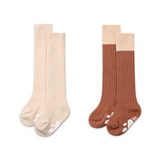 하이베이비키즈 하이베이비클럽 롱 골지 아기 니삭스 2종세트