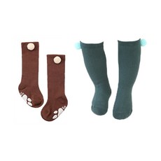 하이베이비클럽 아기 폼폼 니삭스 2종 세트