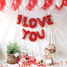 PARTYHAE 家庭派對裝飾 愛情活動 氣球套組, 櫻桃紅(手動打氣筒隨機出貨), 1套