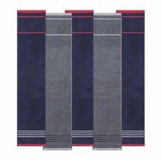 Songwol 松月 Countess Mara刺繡條紋運動毛巾 海軍藍 3入+灰色 2入, 混色, 1組