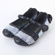 Rulushu女童款閃亮後蝴蝶結皮鞋